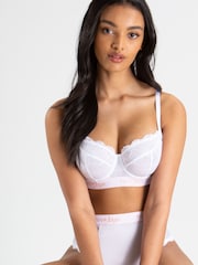 Pour Moi White Non Padded Logo Underwired Bra - Image 1 of 4