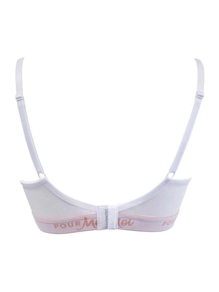 Pour Moi White Non Padded Logo Underwired Bra - Image 4 of 4