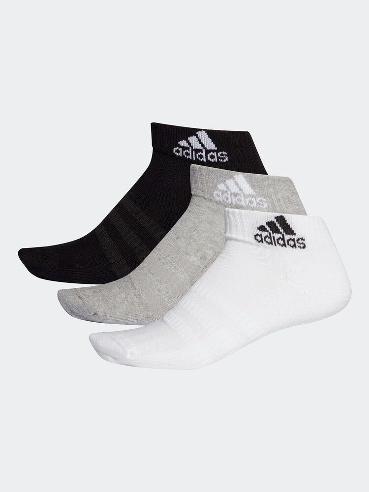 adidas Multi Adult Cushioned Ankle Socks 3 Pack - Image 1 of 3