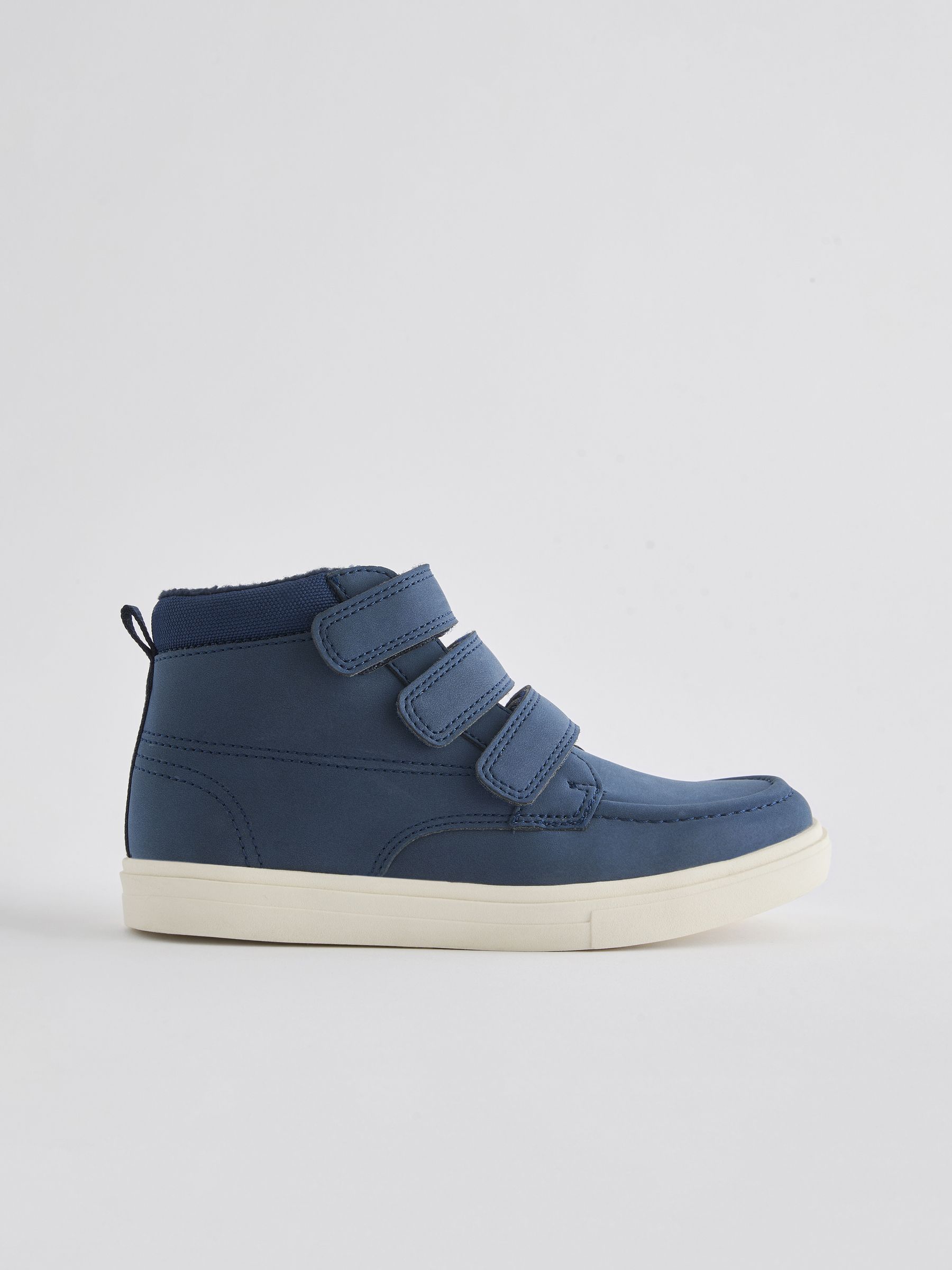 Navy Blue Wide Fit G 3 Strap Touch Fastening Smart Ankle Boots