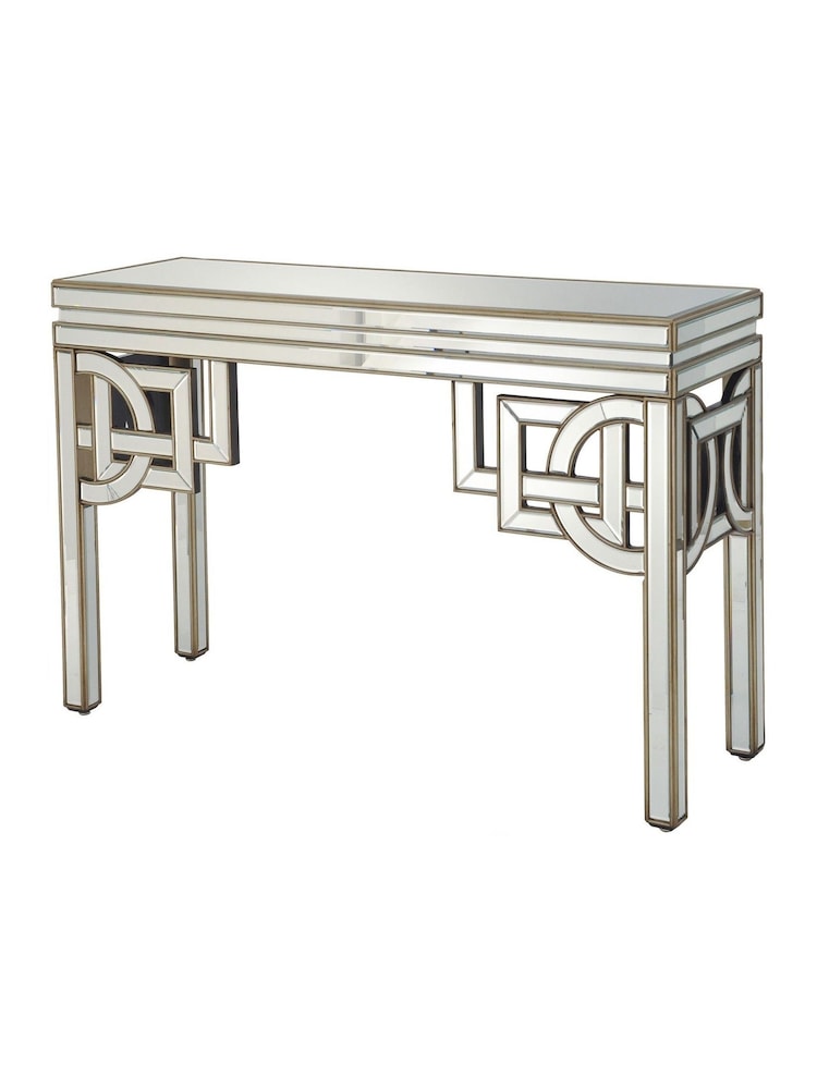 Libra Interiors Gold Claridge Deco Mirrored Console Table - Image 2 of 2