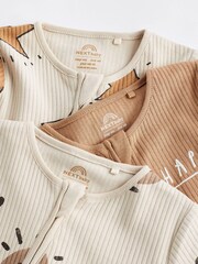 Neutral Footless Zip 3 Pack Baby Sleepsuits (0-3yrs) - Image 13 of 13