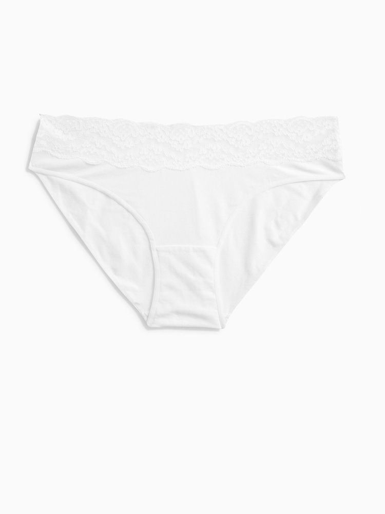 White/Black/Grey High Leg Lace Knickers 4 Pack - Image 11 of 15