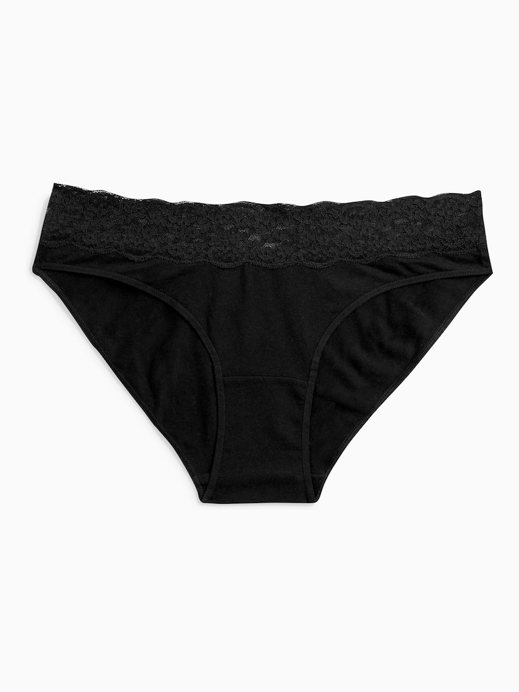 White/Black/Grey High Leg Lace Knickers 4 Pack - Image 12 of 15