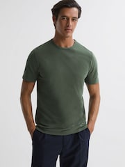 Reiss Ivy Green Melrose Cotton Crew Neck T-Shirt - Image 1 of 5