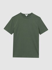 Reiss Ivy Green Melrose Cotton Crew Neck T-Shirt - Image 2 of 5