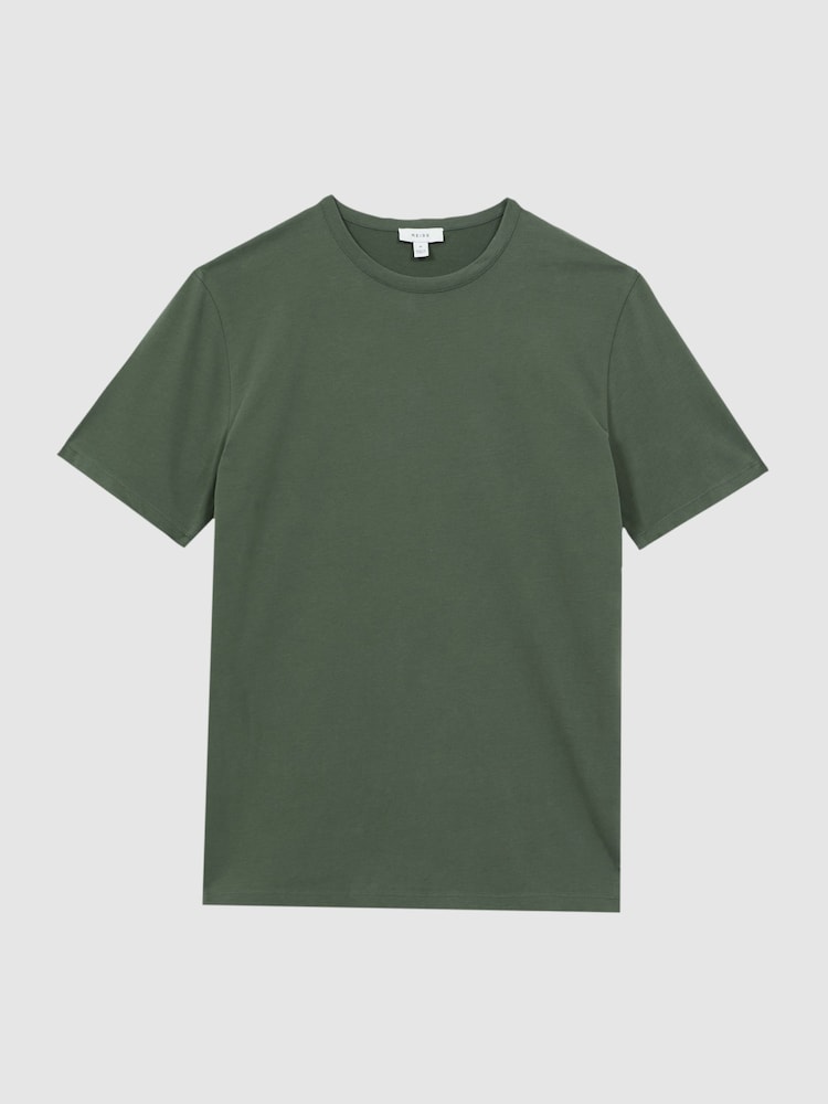 Reiss Ivy Green Melrose Cotton Crew Neck T-Shirt - Image 2 of 5