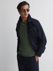 Reiss Ivy Green Melrose Cotton Crew Neck T-Shirt - Image 4 of 5