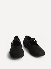 Svart semsket skinn - Linzi Nadira Mary Jane Style Flats - Bilde 3 av 5