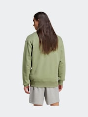 adidas Green ALL SZN French Terry Crew 100% Cotton Sweatshirt - Image 2 of 8