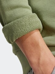 adidas Green ALL SZN French Terry Crew 100% Cotton Sweatshirt - Image 3 of 8