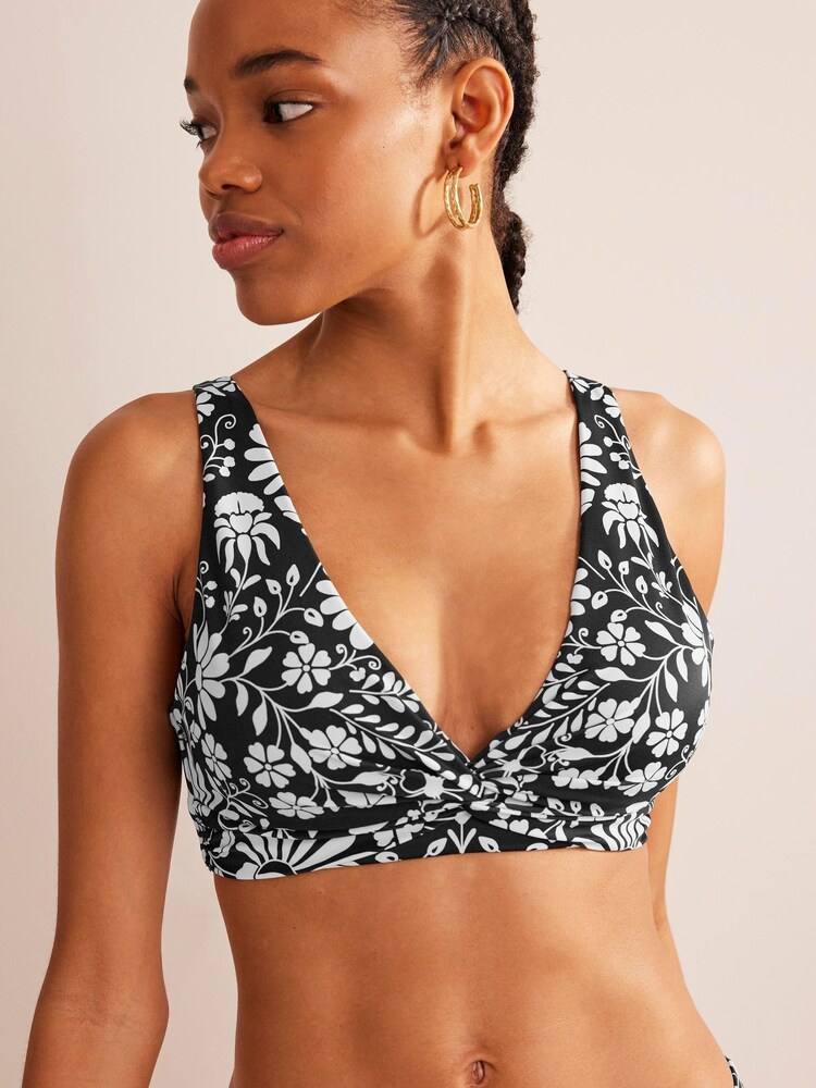 Boden Black Twisted Classic Bikini Top - Image 1 of 6