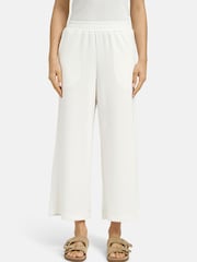 Smith & Soul White Wide Leg Cropped Scuba Trousers - Image 1 of 6