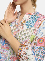 Smith & Soul Cream Boho Long Sleeve Lightweight Shirt - Image 4 of 6