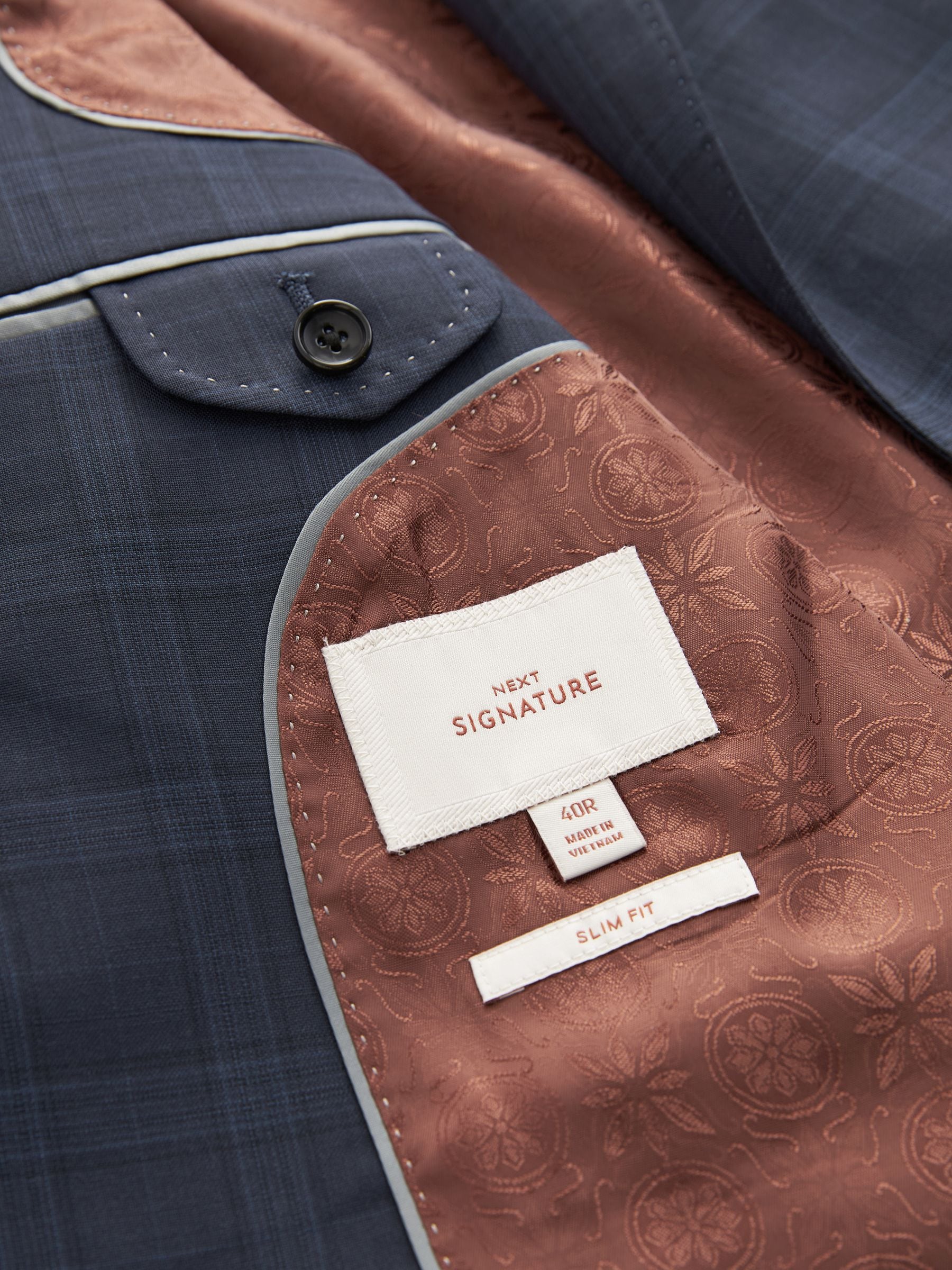 Buy Blue Signature TG Di Fabio Italian Wool Suit Jacket from the