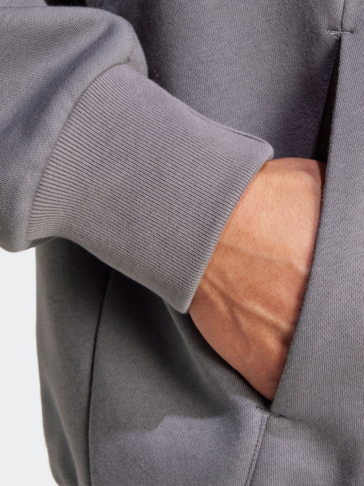 adidas Grey ALL SZN Fleece Full-Zip Hoodie - Image 6 of 7
