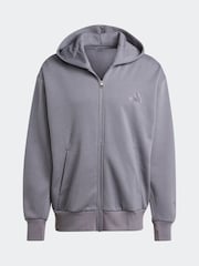 adidas Grey All Season Fleece Zip Up Hoodie - Image 7 of 7