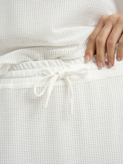 Smith & Soul White Stretch Jersey Mesh Midi Skirt - Image 5 of 7