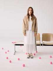 Smith & Soul White Stretch Jersey Mesh Midi Skirt - Image 6 of 7
