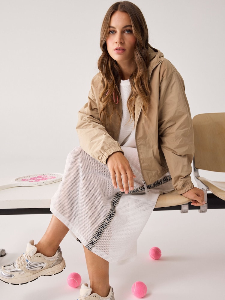 Smith & Soul White Stretch Jersey Mesh Midi Skirt - Image 7 of 7