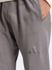 adidas Grey All Season French Terry Regular Tapered 100% Cotton Joggers - Image 4 of 7