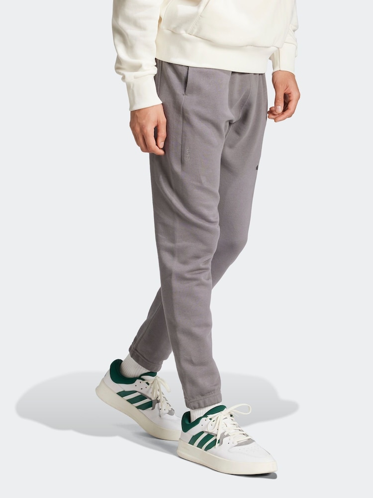 adidas Grey All Season French Terry Regular Tapered 100% Cotton Joggers - Image 5 of 7
