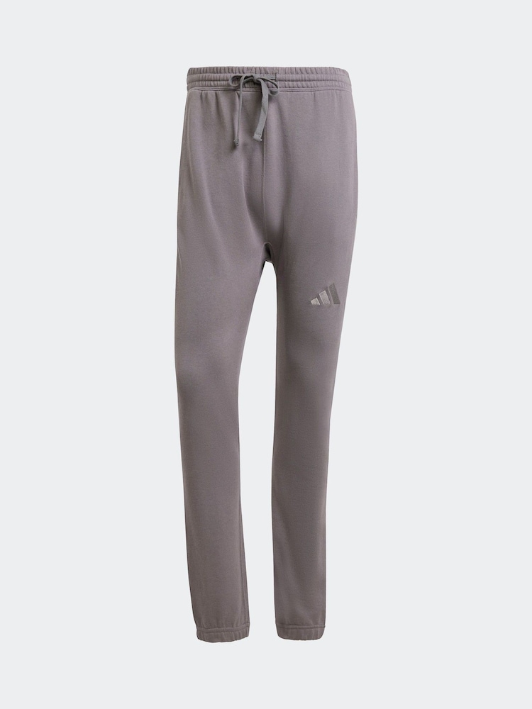 adidas Grey All Season French Terry Regular Tapered 100% Cotton Joggers - Image 6 of 7