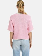 Smith & Soul Pink/White Bubblegum Print Knit Cardigan - Image 2 of 6