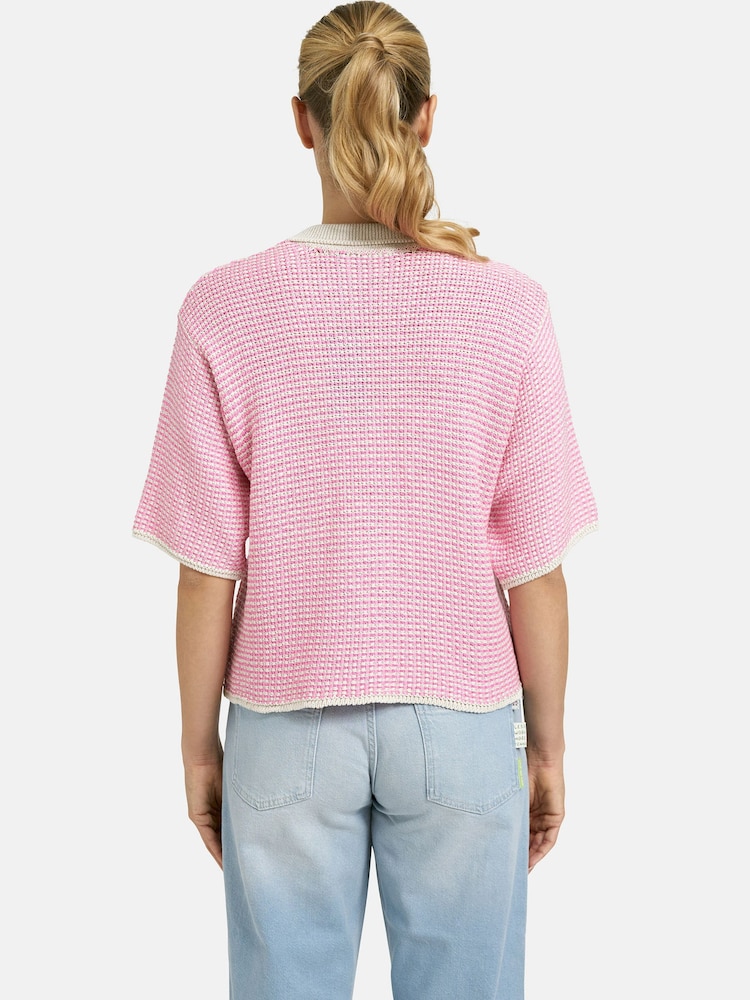 Smith & Soul Pink/White Bubblegum Print Knit Cardigan - Image 2 of 6 Smith & Soul Pink/White Bubblegum Print Knit Cardigan - Image 2 of 6
