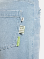 Smith & Soul Blue Cropped Denim Jeans with Cuff Hem & Patch Pockets - Image 5 of 6