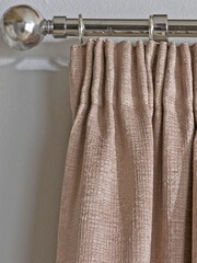 Enhanced Living Mink Brown Matrix Ready Made Blackout Pencil Pleat Curtains - Image 2 of 5