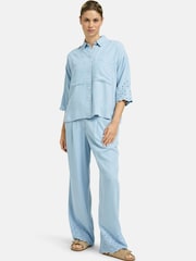 Smith & Soul Blue Embroidered Lyocell Denim Blouse - Image 2 of 5
