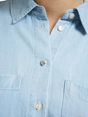 Smith & Soul Blue Embroidered Lyocell Denim Blouse - Image 4 of 5