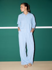 Smith & Soul Blue Embroidered Lyocell Denim Blouse - Image 5 of 5