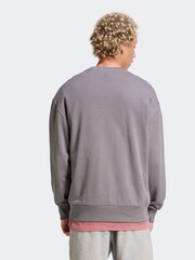adidas Light Grey ALL SZN French Terry Crew 100% Cotton Sweatshirt - Image 2 of 7