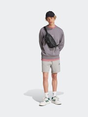 adidas Light Grey ALL SZN French Terry Crew 100% Cotton Sweatshirt - Image 6 of 7