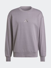 adidas Light Grey ALL SZN French Terry Crew 100% Cotton Sweatshirt - Image 7 of 7
