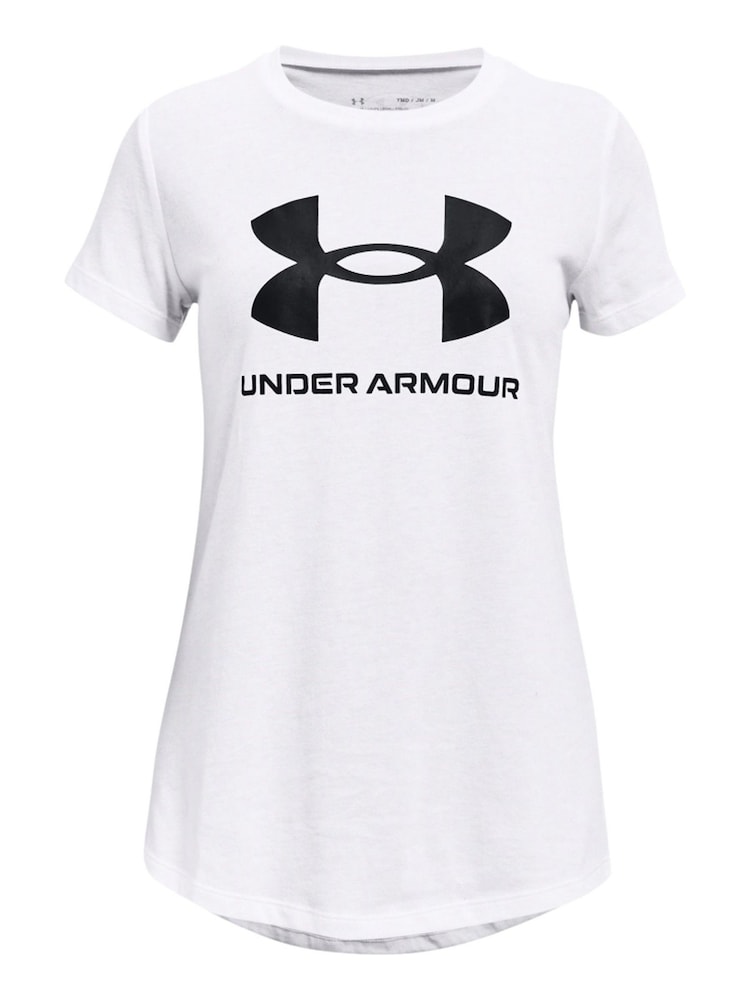 Under Armour White Sportstyle Logo Short Sleeve T-Shirt - Image 1 of 2 Under Armour White Sportstyle Logo Short Sleeve T-Shirt - Image 1 of 2