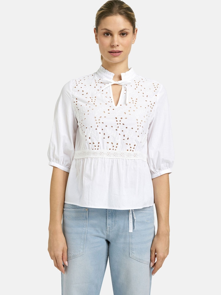 Smith & Soul White Embroidered Boho Blouse - Image 1 of 6 Smith & Soul White Embroidered Boho Blouse - Image 1 of 6