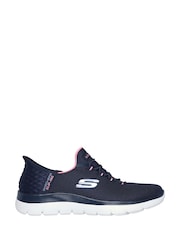 Skechers Blue Womens Slip In Summits Dazzling Haze Trainers - Image 1 of 5