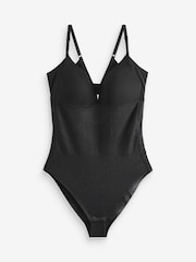 Black Microfibre And Lace Shaping Body - Image 6 of 6