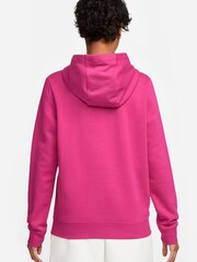 Nike Fushsia Pink Sportswear Club Fleece Pullover Hoodie - Image 2 of 3