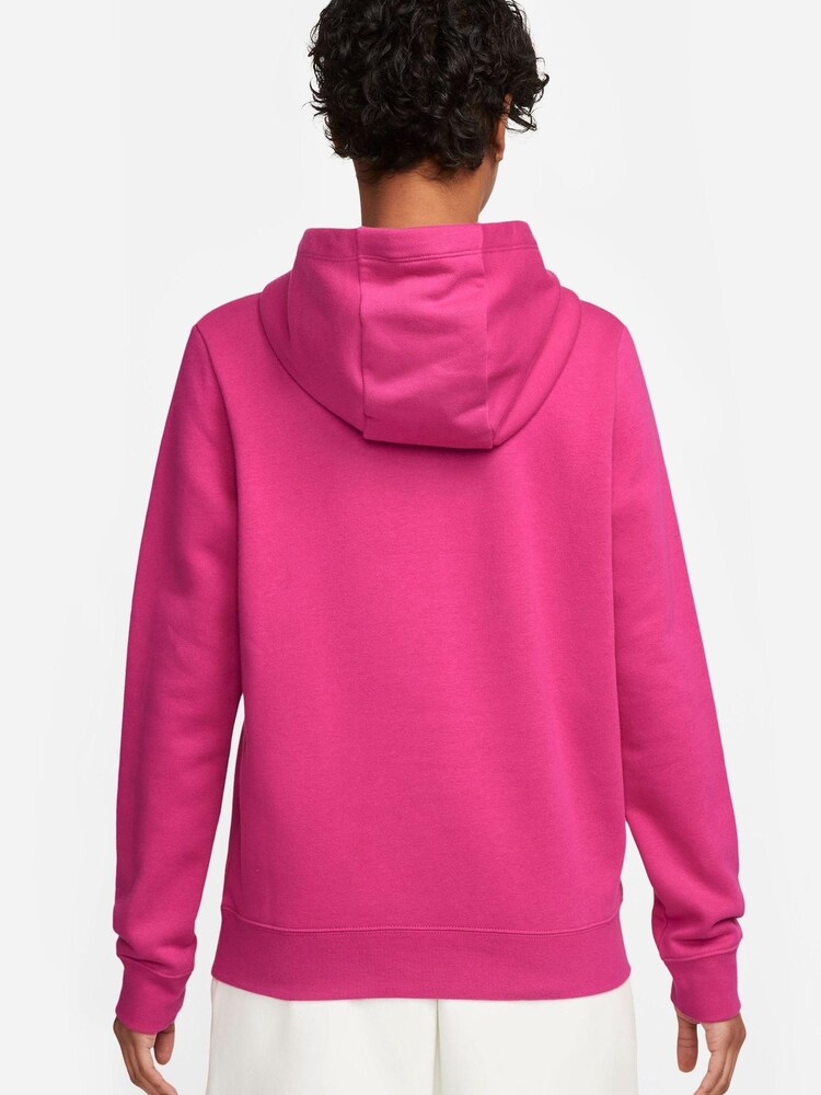 Nike Fushsia Pink Sportswear Club Fleece Pullover Hoodie - Image 2 of 3