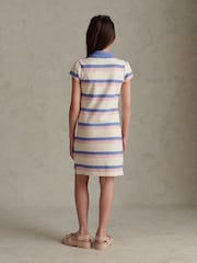 U.S. Polo Assn Blue Tri Colour Striped Polo Dress - Image 3 of 5
