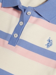 U.S. Polo Assn Blue Tri Colour Striped Polo Dress - Image 5 of 5