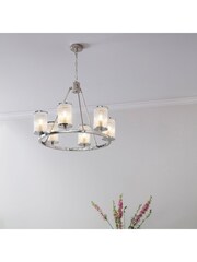 Gallery Home Silver Large Yazmin Pendant Ceiling Light - Image 1 of 5