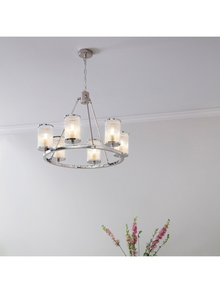 Gallery Home Silver Large Yazmin Pendant Ceiling Light - Image 1 of 5