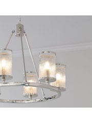 Gallery Home Silver Large Yazmin Pendant Ceiling Light - Image 2 of 5