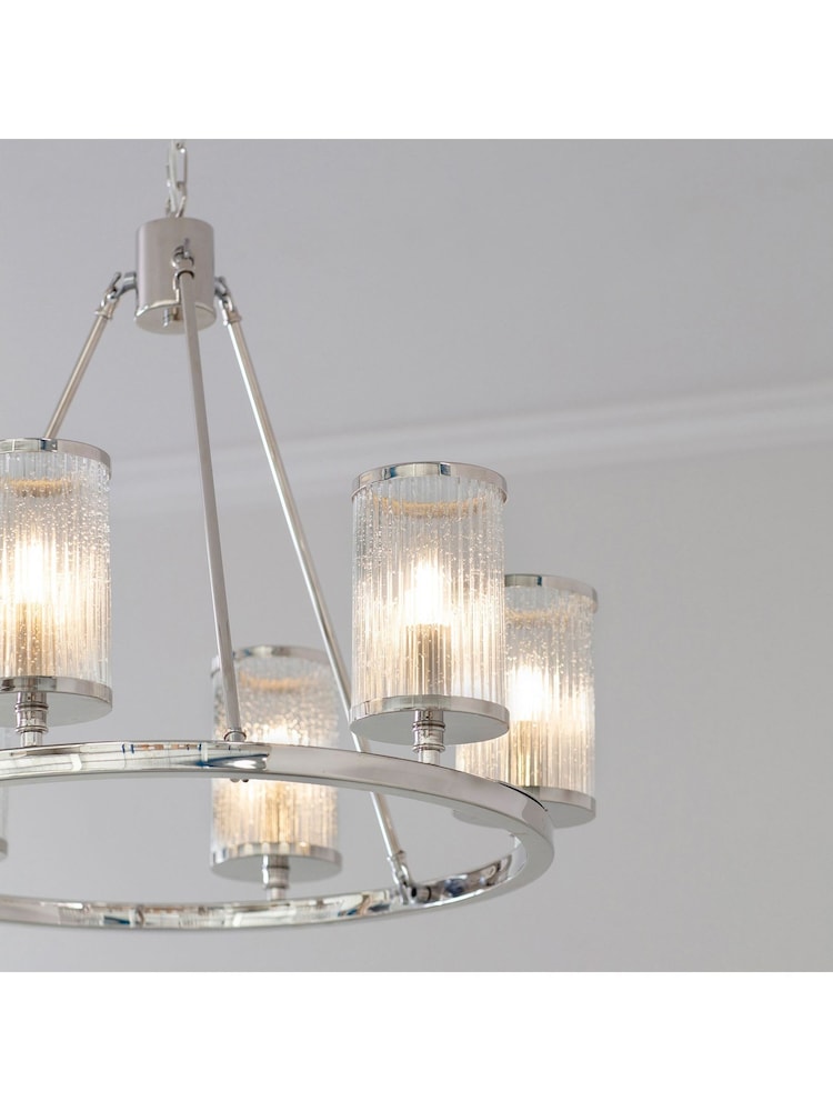Gallery Home Silver Large Yazmin Pendant Ceiling Light - Image 2 of 5