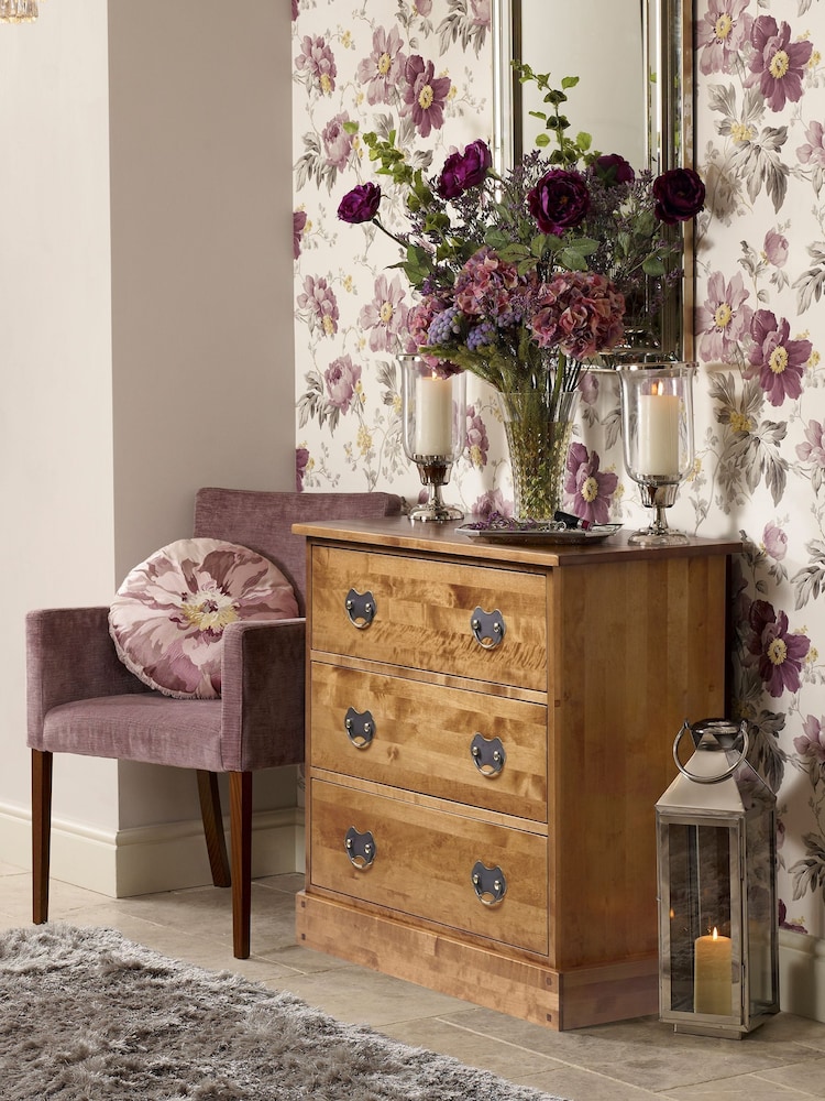 Laura Ashley Honey Gold Garrat 3 Drawer Chest - Image 1 of 5
